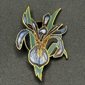 Vintage WM Spear Orchid Lily Brooch Pin Cloisonné Enamel 1991